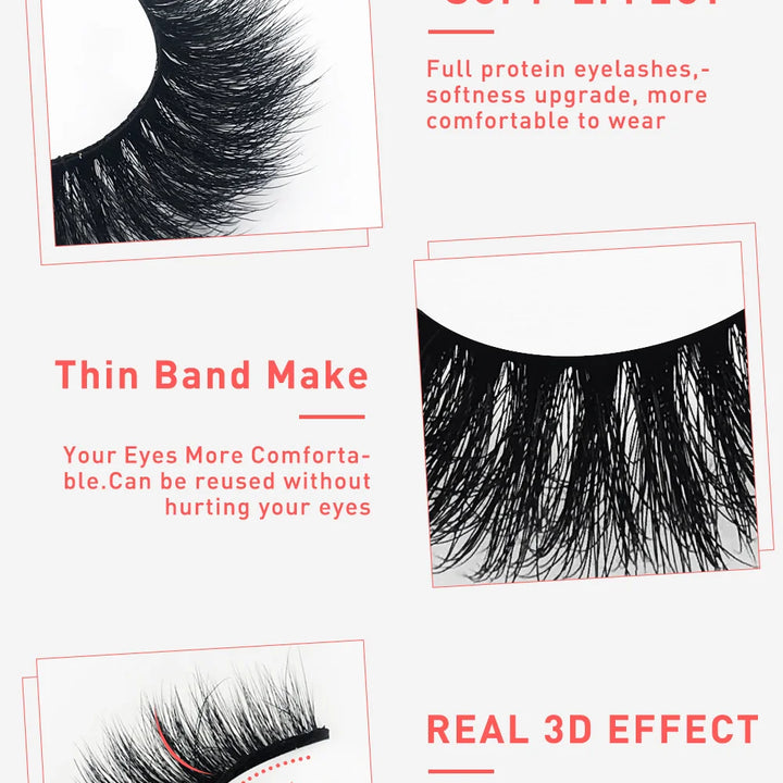 5Pairs 3D Mink Wholesale Eyelashes Lashes Handmade Fluffy Dramatic Lashes Cruelty Free False Eyelashes Makeup Lashes